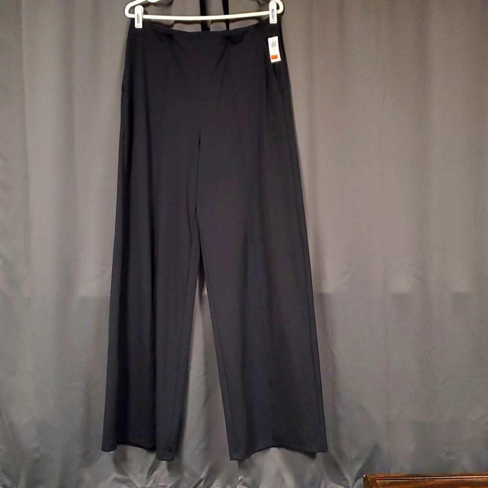 LG Tall OLD NAVY Black Go Dry Powersoft wide leg pull on pants